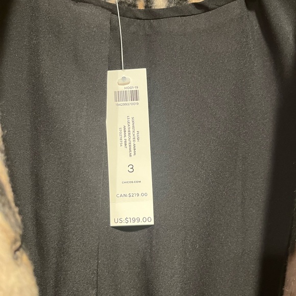 Plush Sophisticated Animal LS Leather/Outerwear Animal Print Coat - Picture 10 of 11